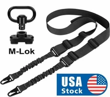 Tactical 2 Point Sling QD Swivel Rifle Adjustable Gun Sling Strap w/ MLOK Swivel