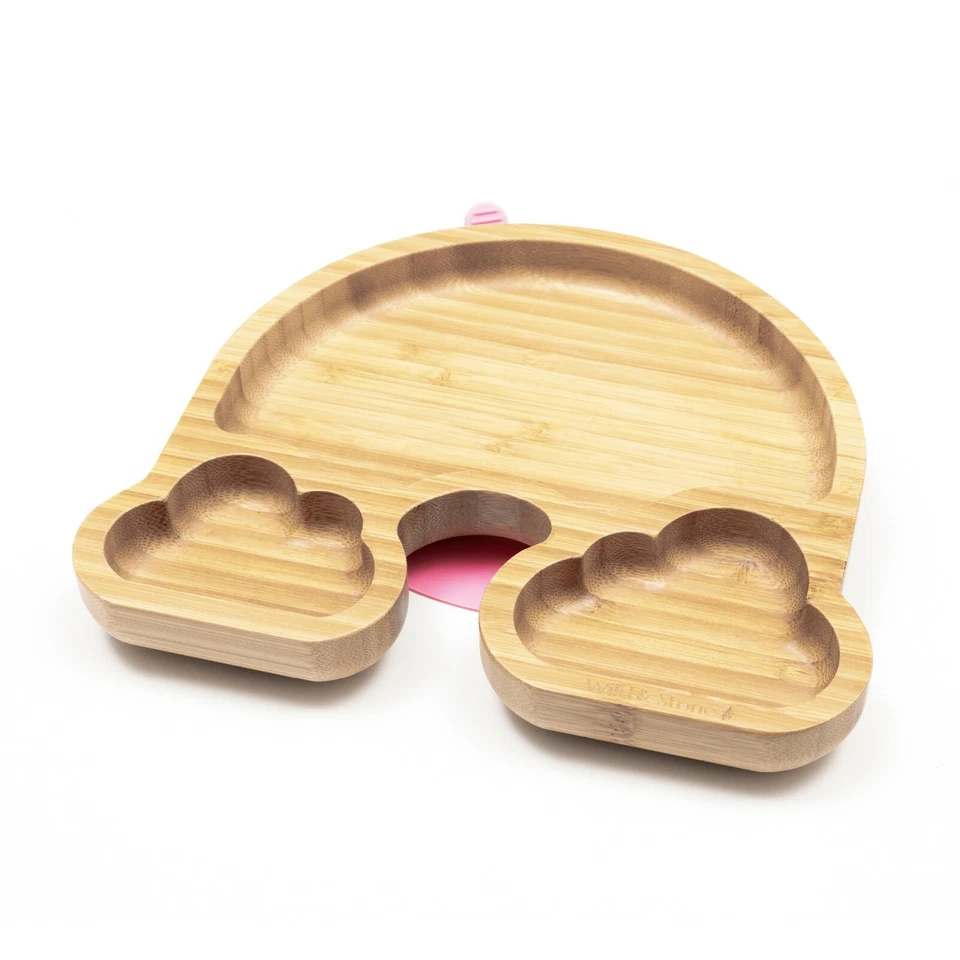 WILD AND STONE Bambus Entwöhnung Saugplatte für Babys, Kleinkinder (4 Farben) - Wild und Stein