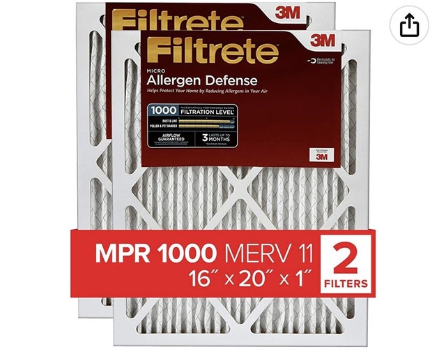 Filtrete MPR 1000 16x20x1 AC Furnace Air Filter Micro Allergen Defense
