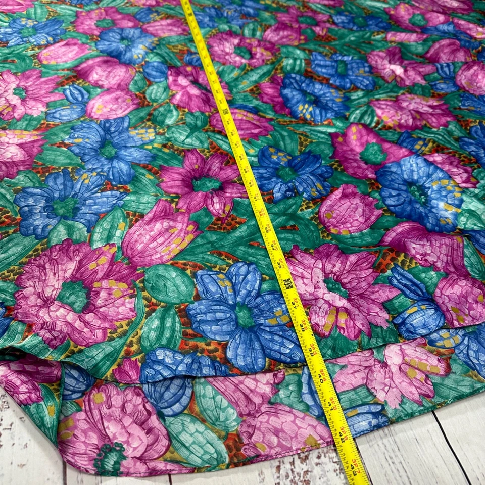 Винтажная женская ночная рубашка California Dynasty Mumu Caftan один размер розовый синий цветочный узор - Изображение 3 из 4