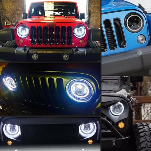 Pair 7inch Sealed Beam LED Headlights Halo For Dodge B100 B150 B200 B300 Pickup - Picture 6 of 12