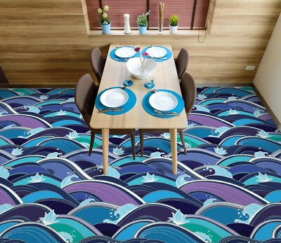 3D Purple Sea Wave SKE1421 Floor Wall Paper Wall Print Decal Wall Deco Bea