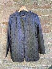 Episode - Real Leather Jacket Dark Brown Soft Uk10/12 Rare Braided Leather Sc003