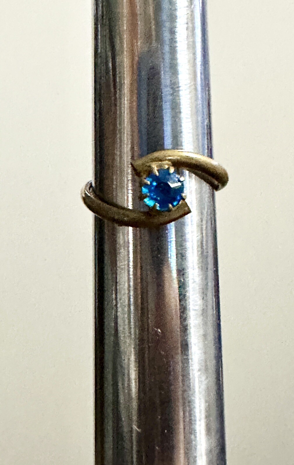Antique Untested Blue Stone Solitaire Ring - image 2