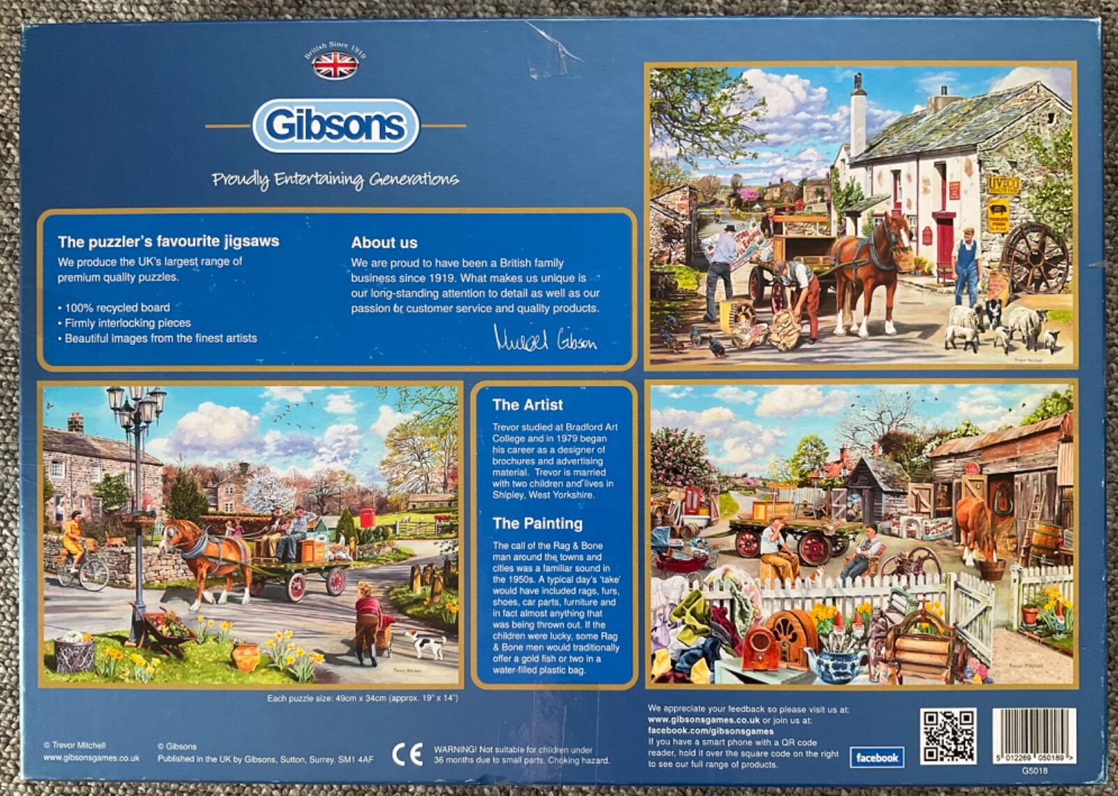 Gibsons “Rag & Bone” 4 x 500 Piece Jigsaws by Trevor Mitchell