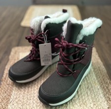 Cat  Jack Girl  s Sidney Snow Winter Boots Sz 5 Gray Textile Faux Suede Fur