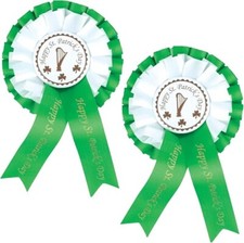 2 X  St. Patrick’s Day Irish Rosette Badge Ribbon irish Fancy Dress Accessories