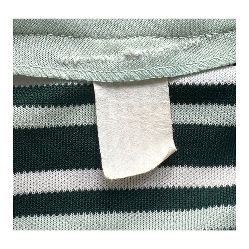 Vintage Ban-Lon Striped Shirt 60s Mint Green Mod Polyester Blouse - Womens Small - Picture 9 of 9