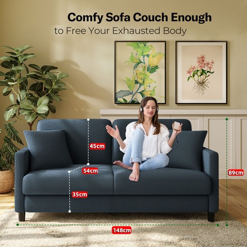 2/3-Sitzer Teddy Samt Sofa Modern Couch Loveseat Settee Sitzcouch Schlafzimmer - Bild 101 von 107