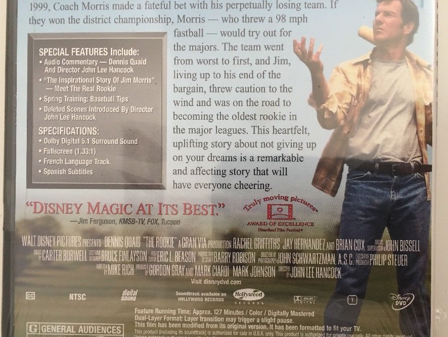 WALT DISNEY'S The Rookie (DVD, 2002, Full Frame) Brand New/Sealed | eBay