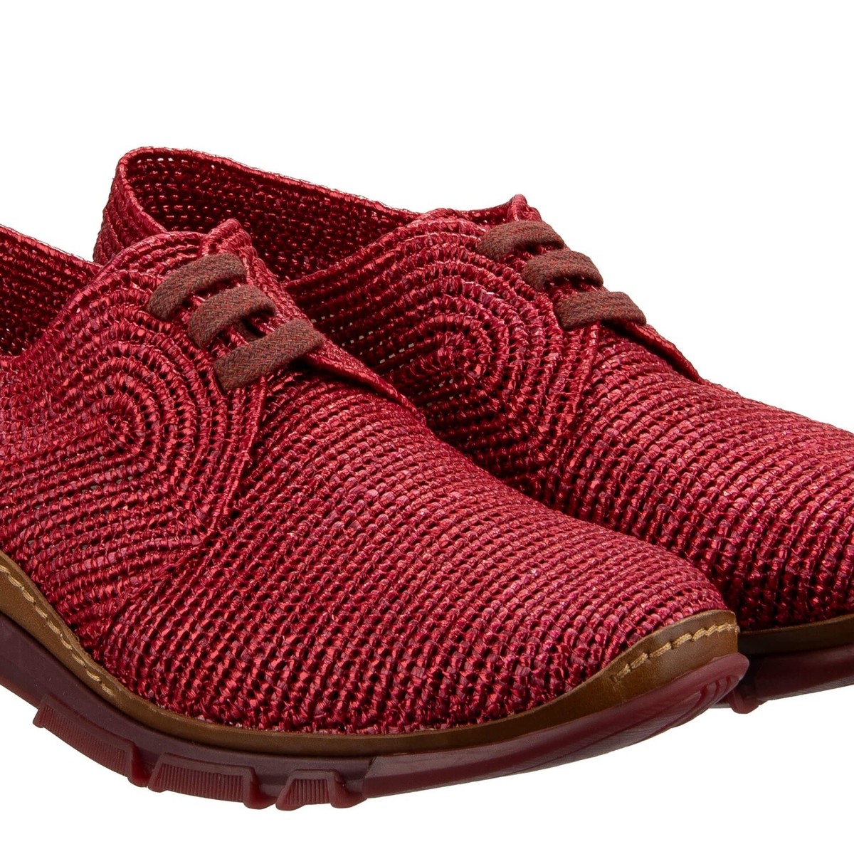 【関税&送料込み】Dolce & Gabbana 'Raffia' Red Corn Blend DOLCE & GABBANA Raffia Low-Top Men Sneaker Shoes SCILLA Red