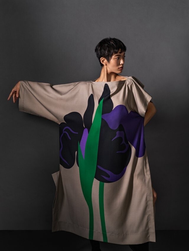 トップス Ikko Issey Miyake Ikko Tanaka Iris Dress Floral Grey 2023 Size 3
