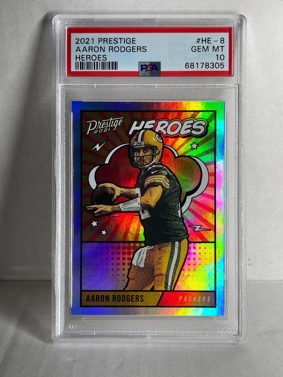 2021 Prestige Heroes #8 Aaron Rodgers HOLO PSA 10 Gem Mint  display picture 1