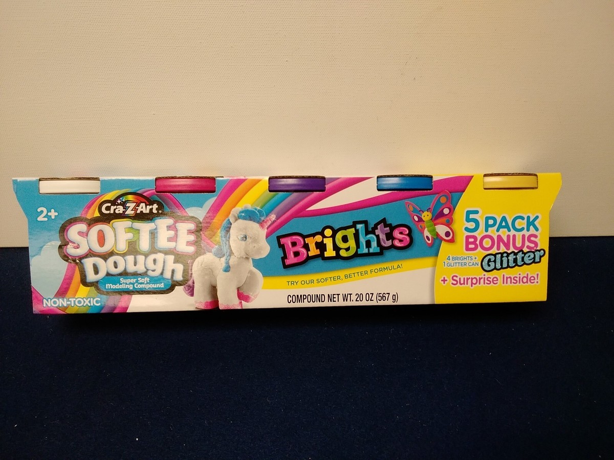 Adobe クリエイティブソフト クッション 4点セット Cra-Z-Art Softee Dough Pack of 5, 4 Different Colors & 1 Glitter