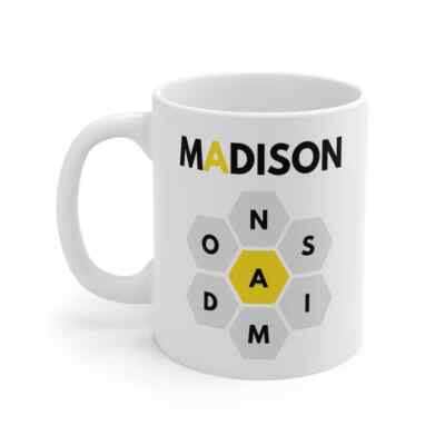 Nyt Spelling Bee Mug, Personalized Name, Wordle Mug,  Office & co-worker gift