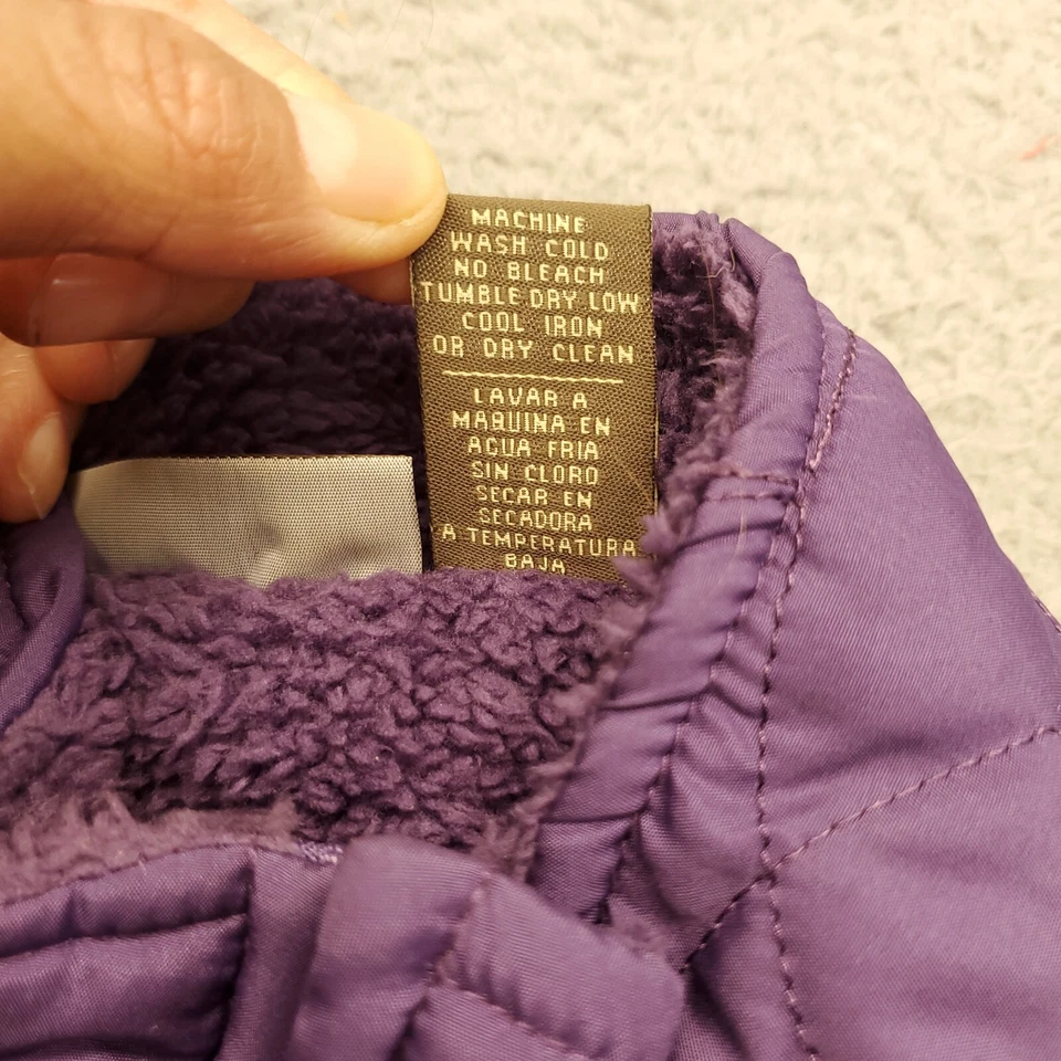 Jane Ashley Puffer Vest Women Petite Medium Purple Sherpa Lined Quilted Full Zip - Image 3 of 4