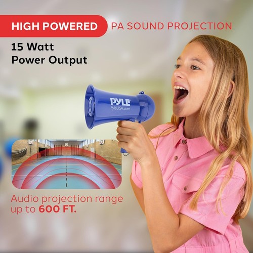 Portable Battery Operated Megaphone Mega Horn Loudspeaker with Built in Siren an - Picture 3 of 7