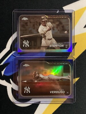 New York Yankees Sepia Refractor Lot 2024 Topps Chrome #275 #11 Stanton Verdugo