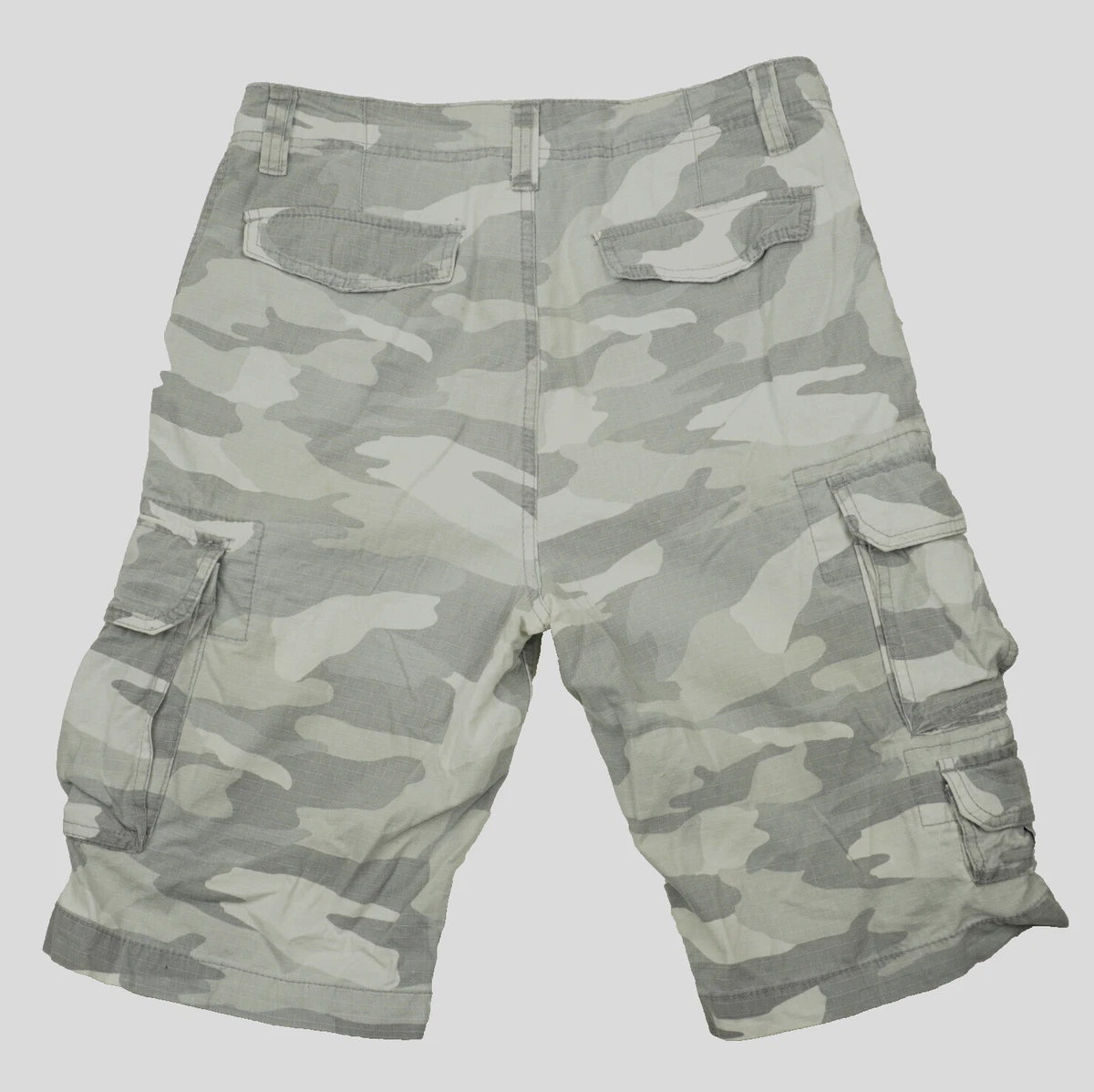 Plugg Cargo Shorts Mens Size 30 x 11 Gray Camouflage Outdoors