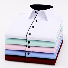Mens Dress Shirts Clothes Long Sleeves Formal Business Button Down Casual Shirts