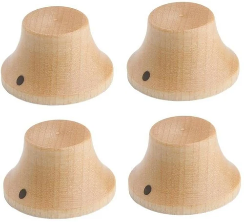 *NEW Set of 4 Wood Bell CONTROL KNOBS for Gibson Les Paul Strat Push On Maple
