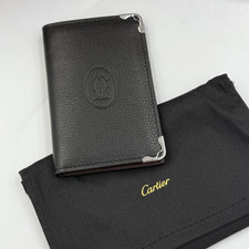 Cartier Must de Cartier Black Leather 6CC Card Holder Wallet Gift Luxury NIB