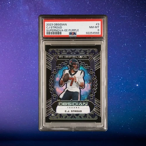 2023 Obsidian C.J. STROUD #3 Rookie SUPERNOVA EE Purple #/75 - PSA 8  RC 🚀