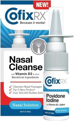 Nasal Cleanse Solution Spray, Povidone Iodine with Vitamin D3 & Xylitol, Clea...
