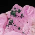 Malachite on Cobaltoan Calcite Miniature, Mashamba West Mine, Katanga, DR Congo