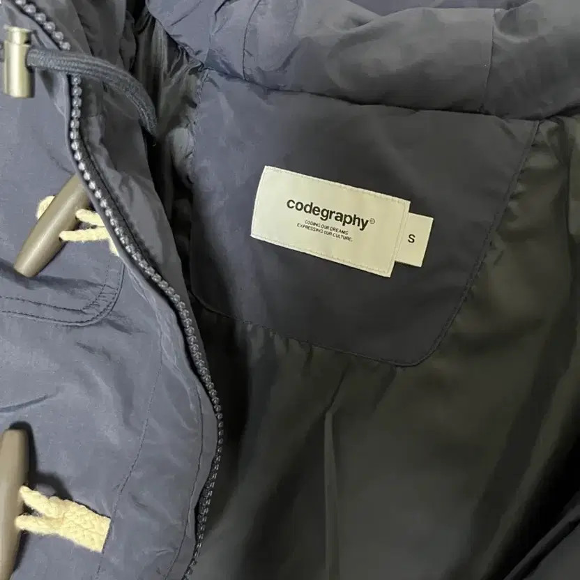 Codegraph Down Hooded Padding, Navy, Size S - image 4