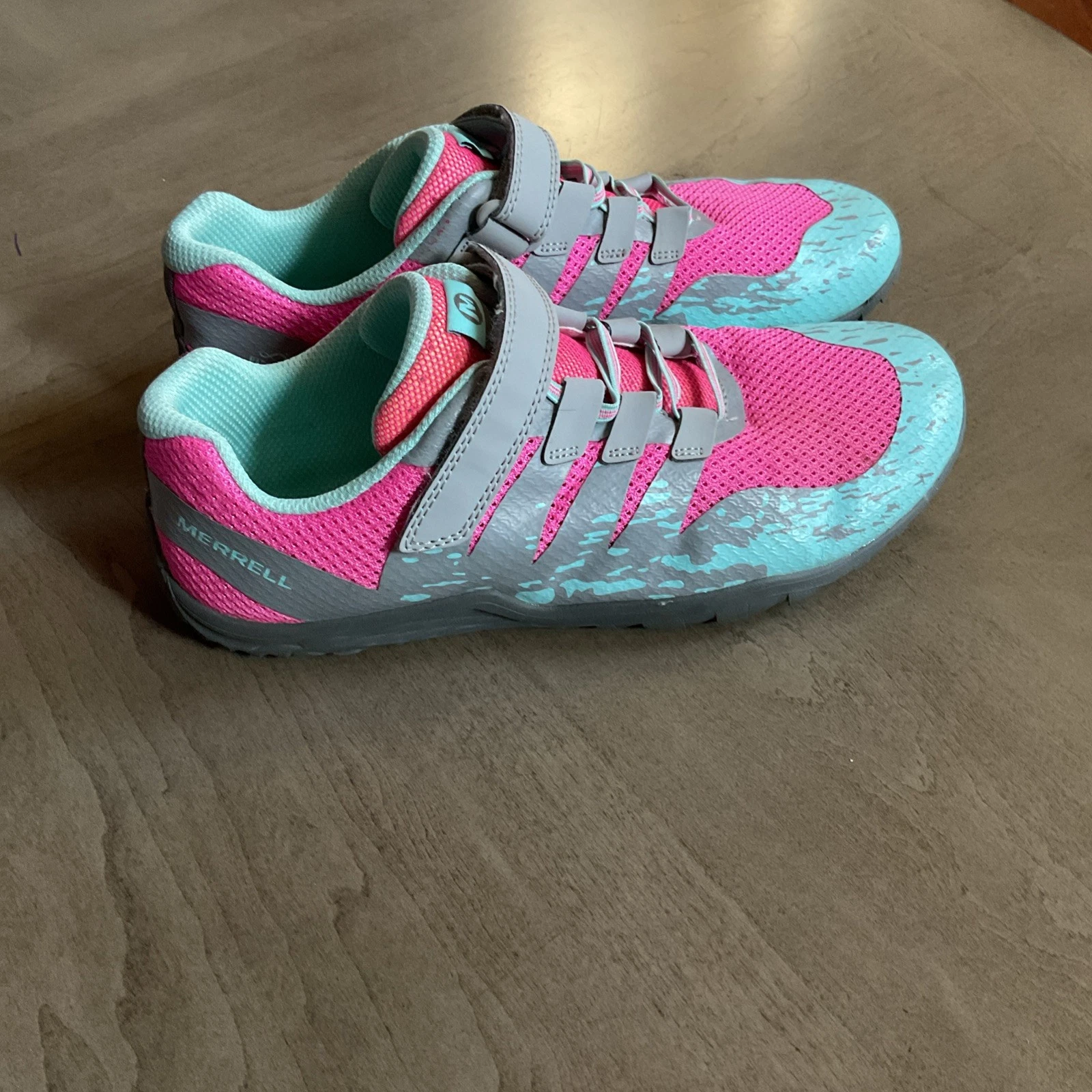 Merrell Sneakers Pink Gray Trail Glove 5 A/C Barefoot Shoes Women’s Sz 6