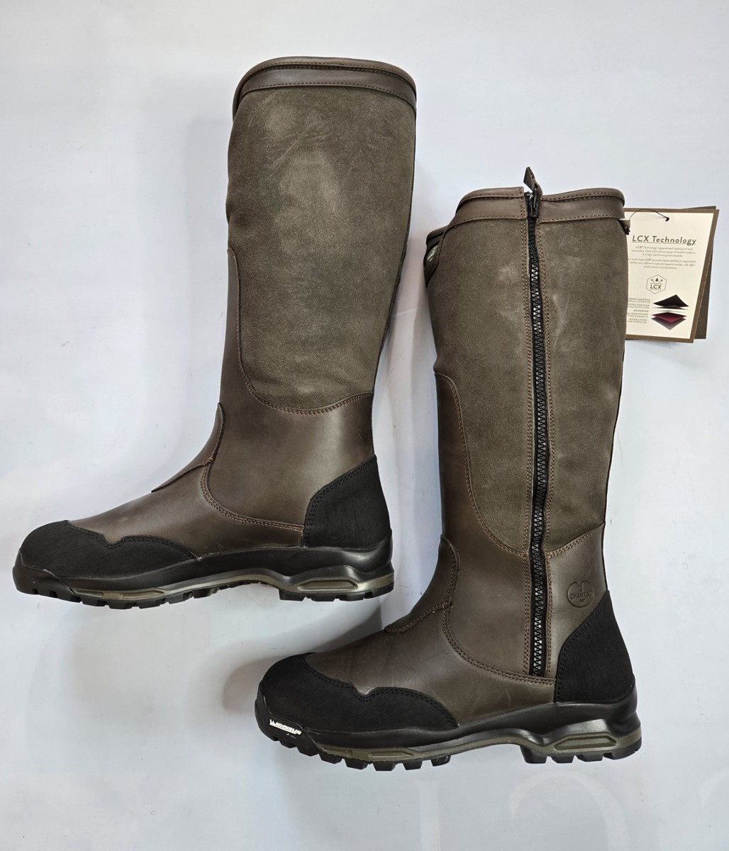 靴 chama LE CHAMEAU CHAMEAU-LITE ZIP VERT BRONZE LEATHER NUBUCK TALL ZIP