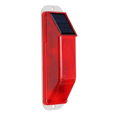 RISOON Solar Strobe Warning Light: Sensitive LED Lamp 150x40 mm, Red 