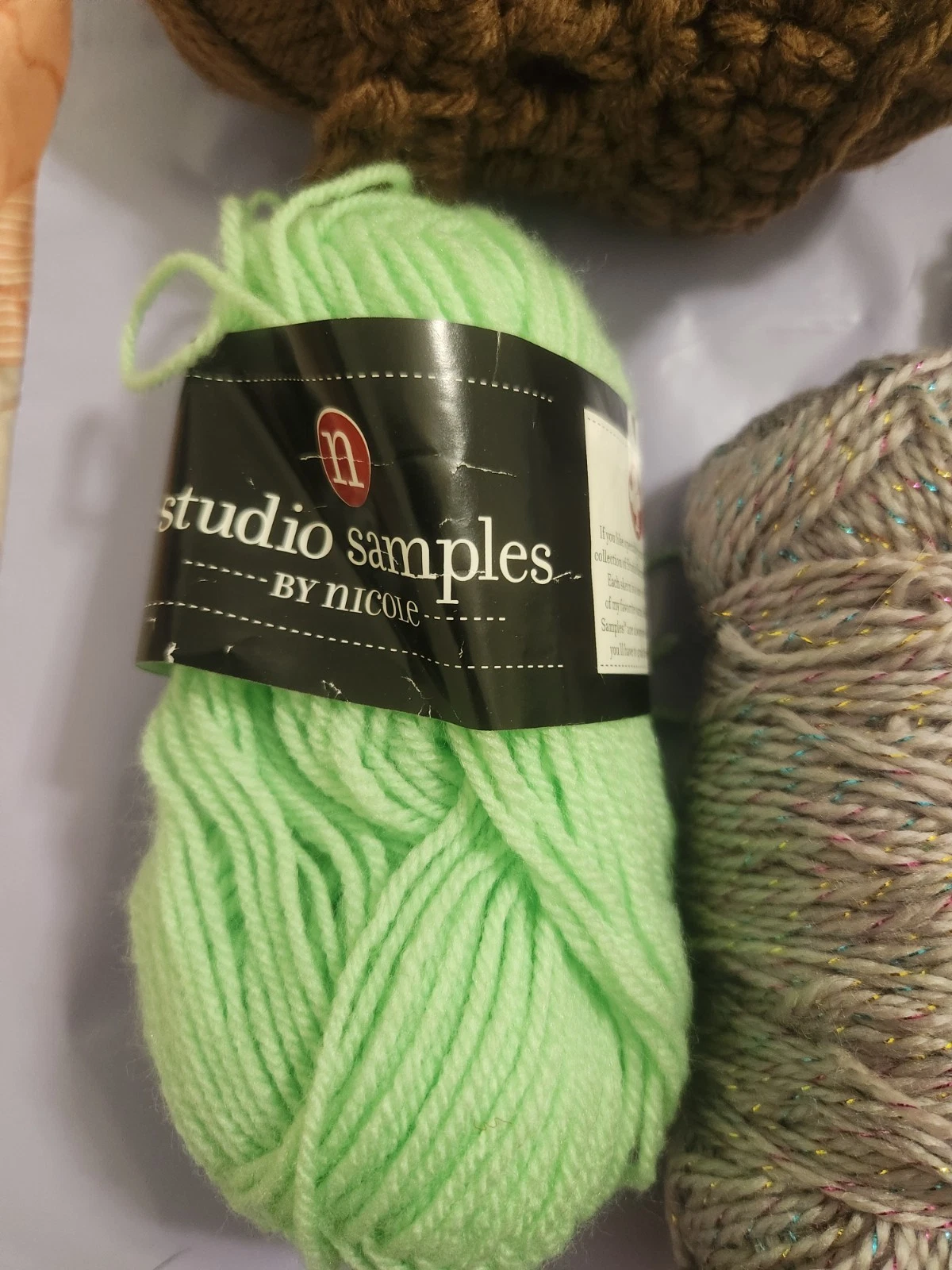 Assorted Yarn Lot Bundle Mixed Partial Skeins Scraps Craft Destash Used - product detail image 2