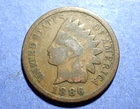 1886 Type 2 Indian Cent  Good