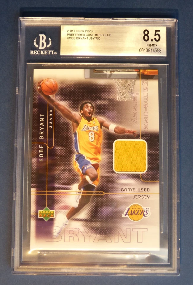 Kobe Bryant 2001 Upper Deck Jumbo Preferred Jersey Customer Club BGS 8.5 SN /750 - Photo 2/4