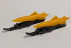 2x 1985 Vintage Hasbro Gi Joe Snow Cat Ski Torpedo Missile Vehicle Part Piece #4