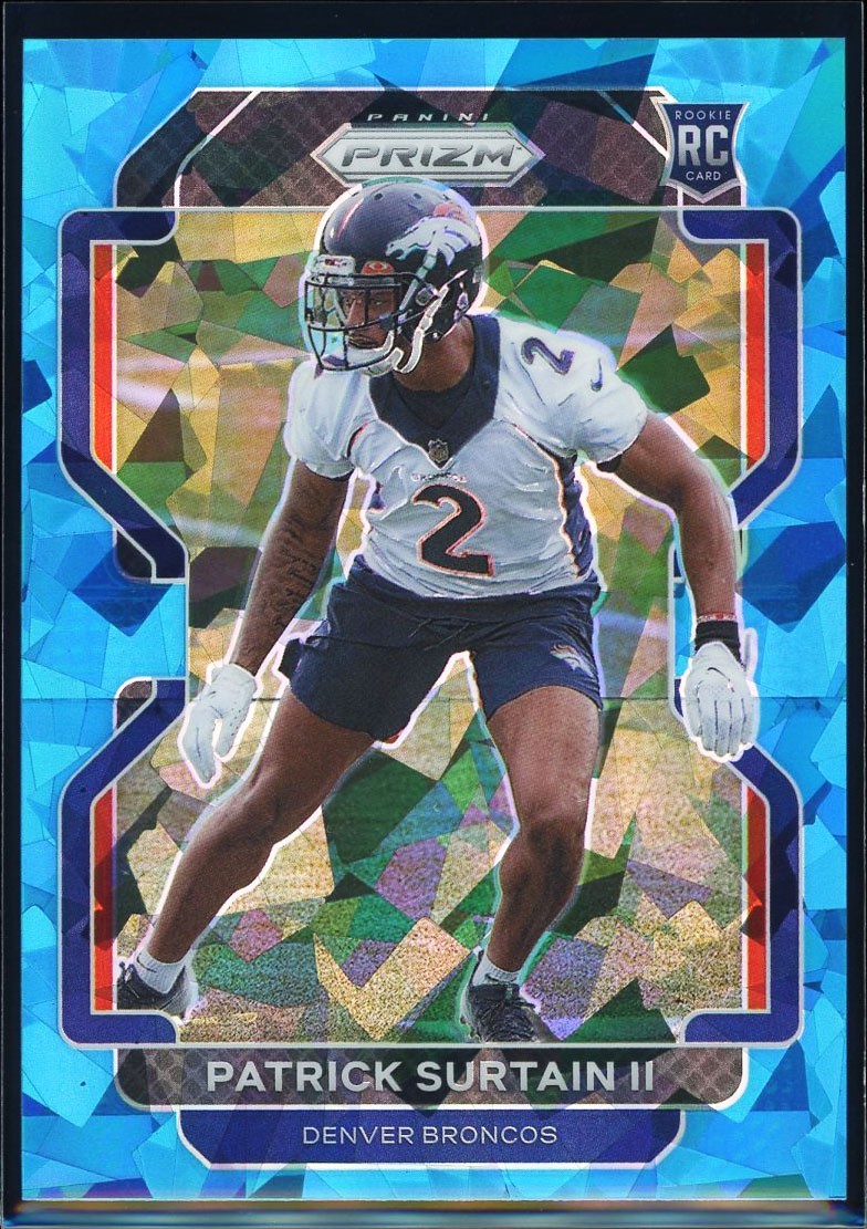 Patrick Surtain II 2021 Panini Prizm #374 Blue Ice Prizm Rookie /99 Broncos