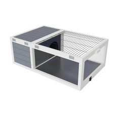 Fir Wood Turtle Cage with Removable Waterproof Tray - Indoor  Outdoor Habitat