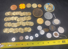 vintage tokens coins lot of 60+ casino trade medal token coin collection