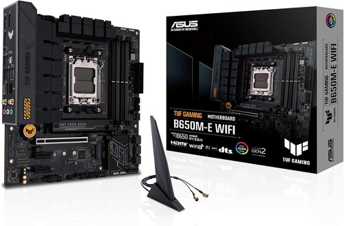 ASUS TUF B650M-E WIFI mATX Mainboard AM5, PCIe 5.0 M.2, Wi-Fi 6, 2.5GbE USB-C - Bild 1 von 6