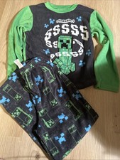 Minecraft Boys Long Sleeve Pajamas Shirt/long Pants Set Size Large-10.soft