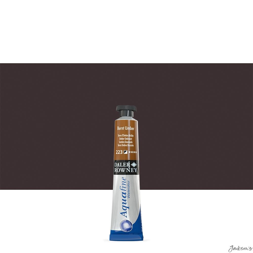 Daler-Rowney Aquafine Watercolour Paint Tube 8ml Burnt Umber For Artists