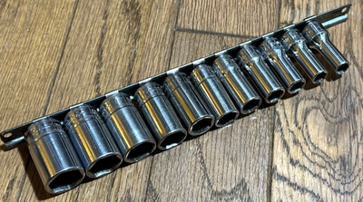 #ad #ad 🇺🇸 Snap On Tools SEMI DEEP Metric 8mm 19mm Socket Set 3 8” Drive Lot 6 PT Rail $185.00