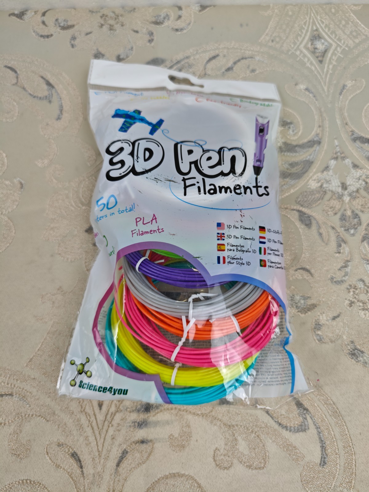 Science4you 3D Pen Filament Refills for Kids - 10 Colorful 1.75mm PLA Filaments