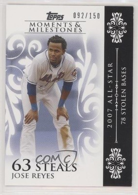 2008 Moments & Milestones 92/150 Jose Reyes (2007 All-Star 78 Stolen Bases) 3s6