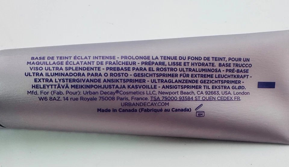 Urban Decay All Nighter Ultra Glow Face Primer 1.0oz NEW Boxed Dewy Foundation G - Image 4 of 4