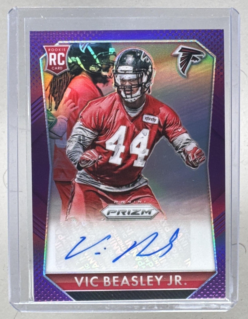 Vic Beasley Panini Prizm Rookie Signatures #RSVBJ Violet