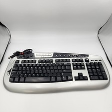 Microsoft Digital Media Pro Keyboard 1031 Wired USB Black Silver Tested Works