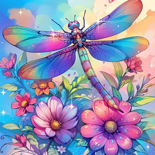Dragonfly Diamond Painting Kits for Adults, 5D DIY Diamond Art Kits for Beginner